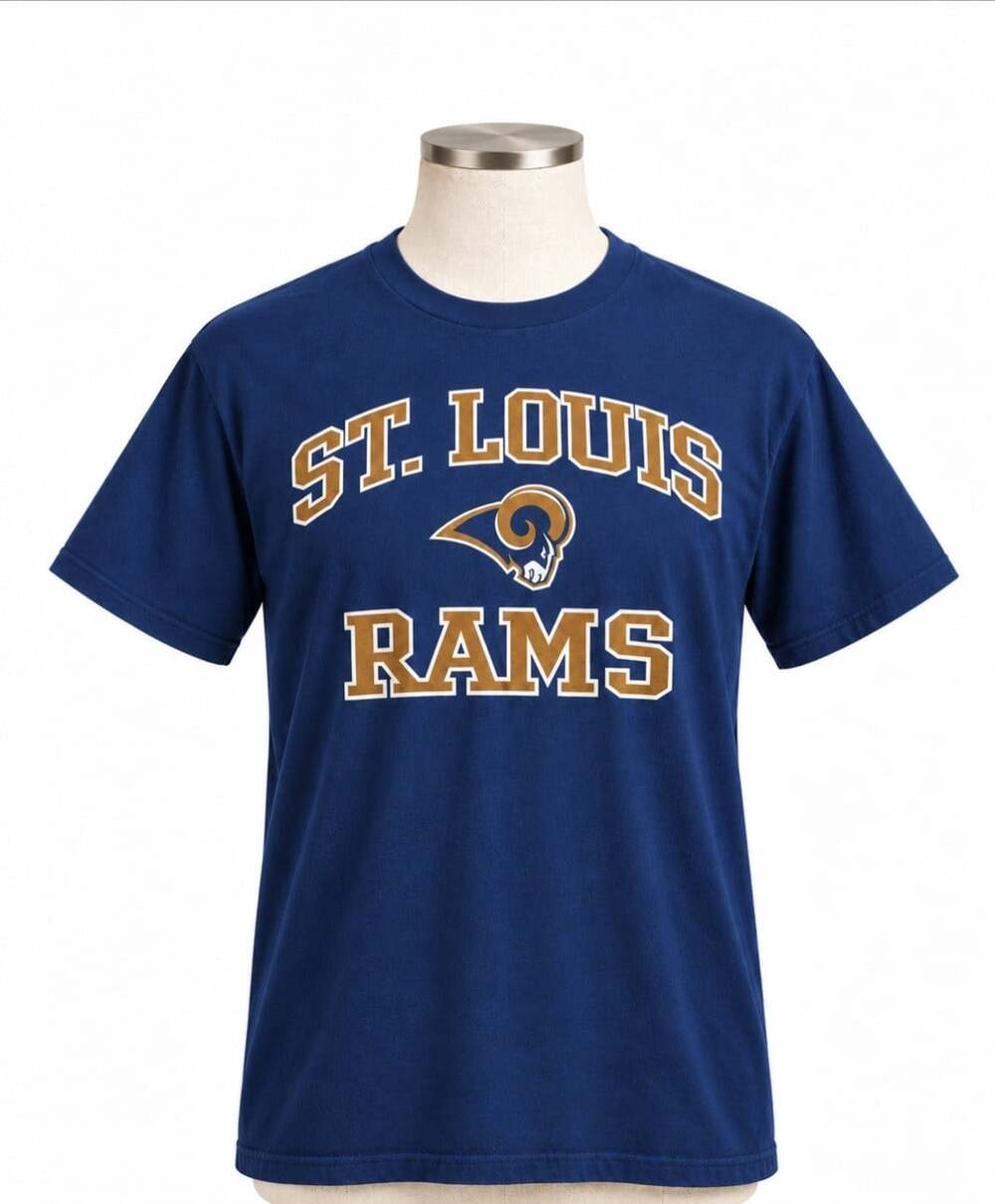 St Louis Rams NFL Team Apparel T Shirt Mens XL Navy Throwback Football Y2K